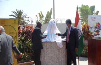 A Gandhi Bust was jointly inaugurated by the Honourable Minister of Foreign Affairs and the High Commissioner of India on 2 October 2020 at Chancery premises